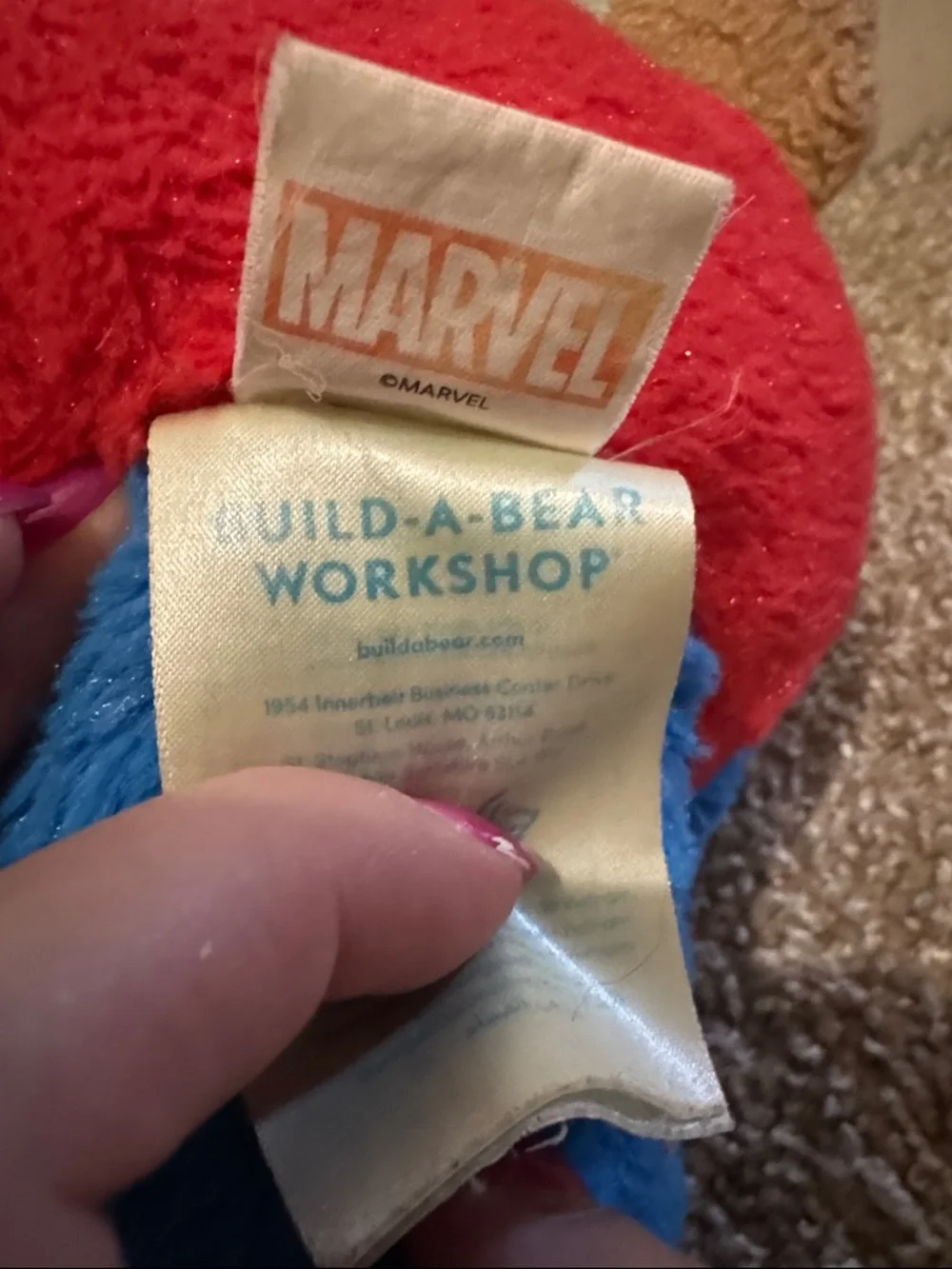 Marvel Captain America Bear Plush in Blue, Red, White - Picture 4 of 4